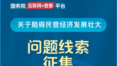 高清HD艹逼视频国务院“互联网+督查”平台公开征集阻碍民营经济发展壮大问题线索